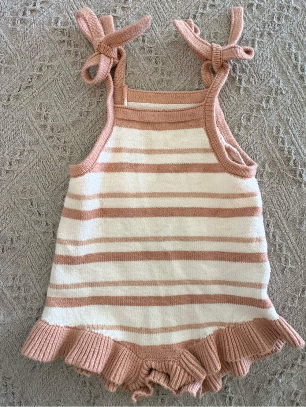 Baby Girl Knit Striped Sleeveless Romper, One Piece, 3-6 mo, Summer/Spring